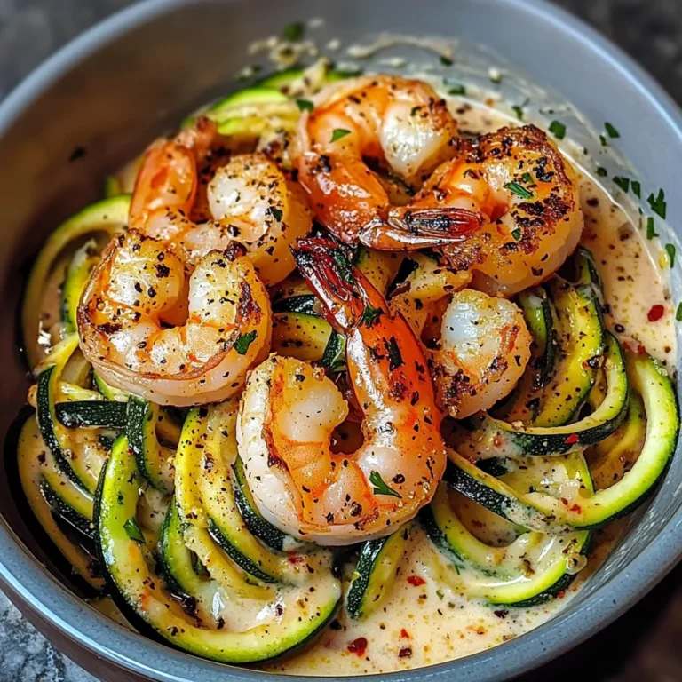 Garlic Shrimp Bowl With Zucchini Noodles & Lemon Butter