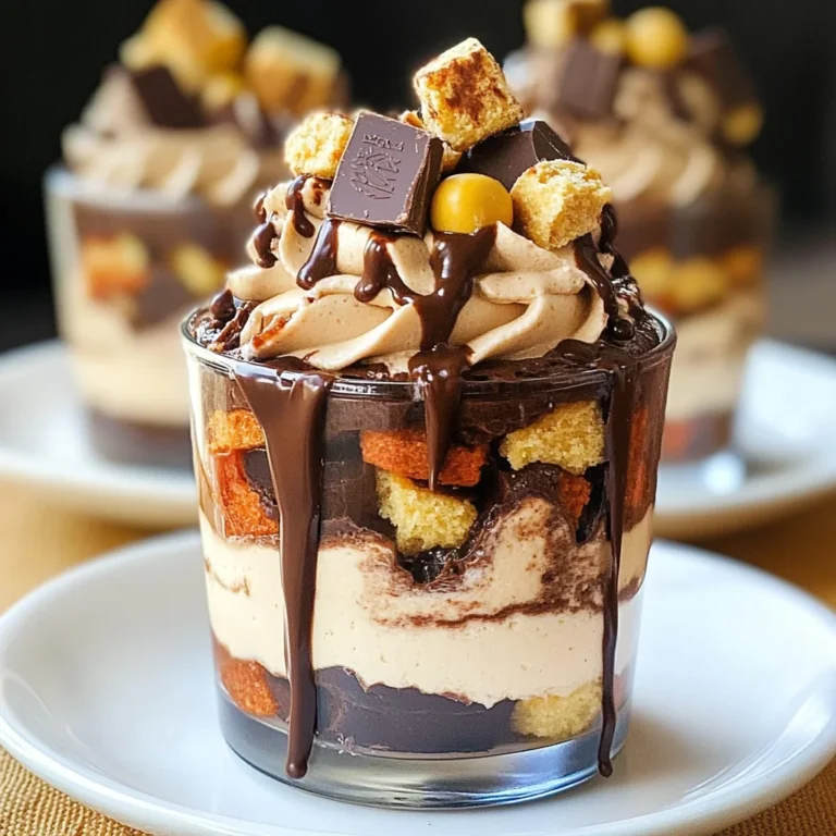 Mini Reese's Chocolate Peanut Butter Cheesecake Trifles