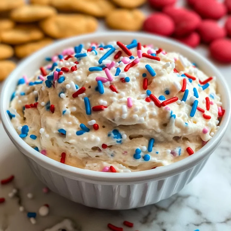 Red, White and Blue Funfetti Dip