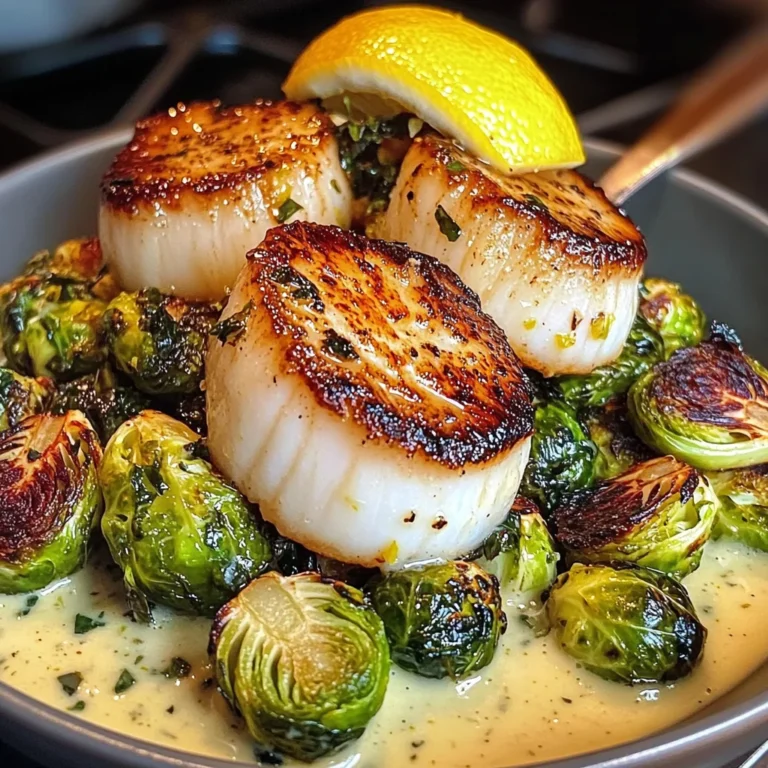 Seared Scallops And Roasted Brussels Sprouts