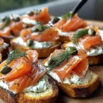 Smoked Salmon Crostini With Dill Cream Cheese Spread