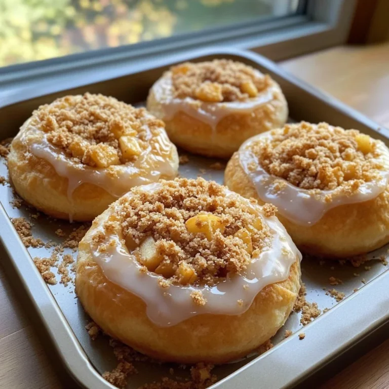 Apple Cheesecake Buns with Crumble Topping & Sweet Glaze