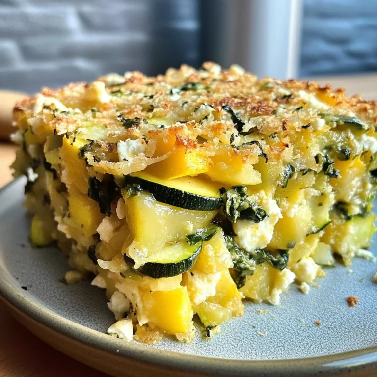Baked Zucchini, Spinach, and Feta Casserole