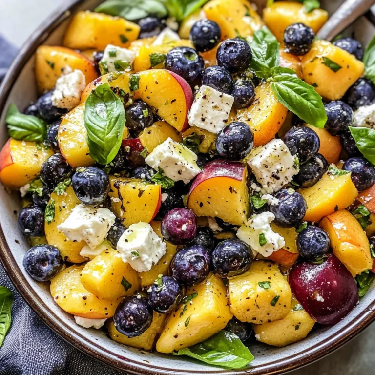 Blueberry Peach Feta Salad