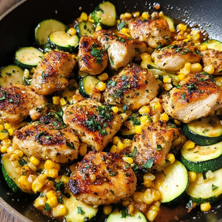 Garlic Butter Chicken with Zucchini and Corn - One-Pan, 30-Minute Meal
