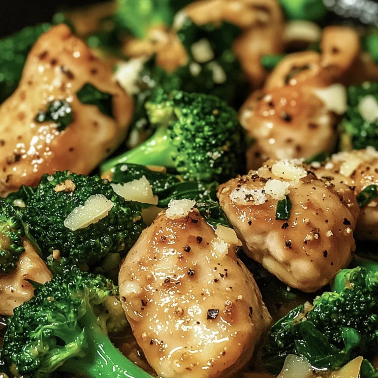 Garlic Chicken with Broccoli and Spinach