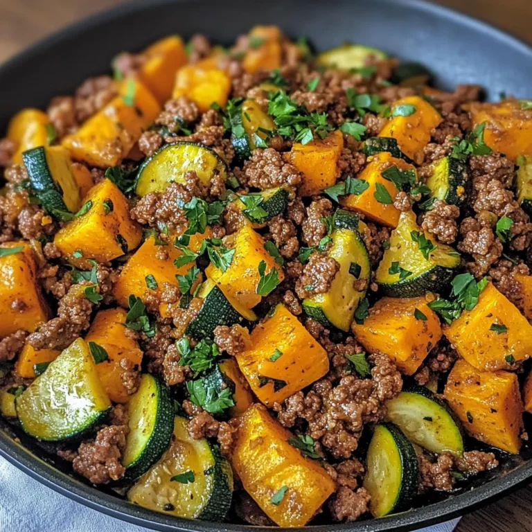Ground Beef Zucchini Sweet Potato Skillet