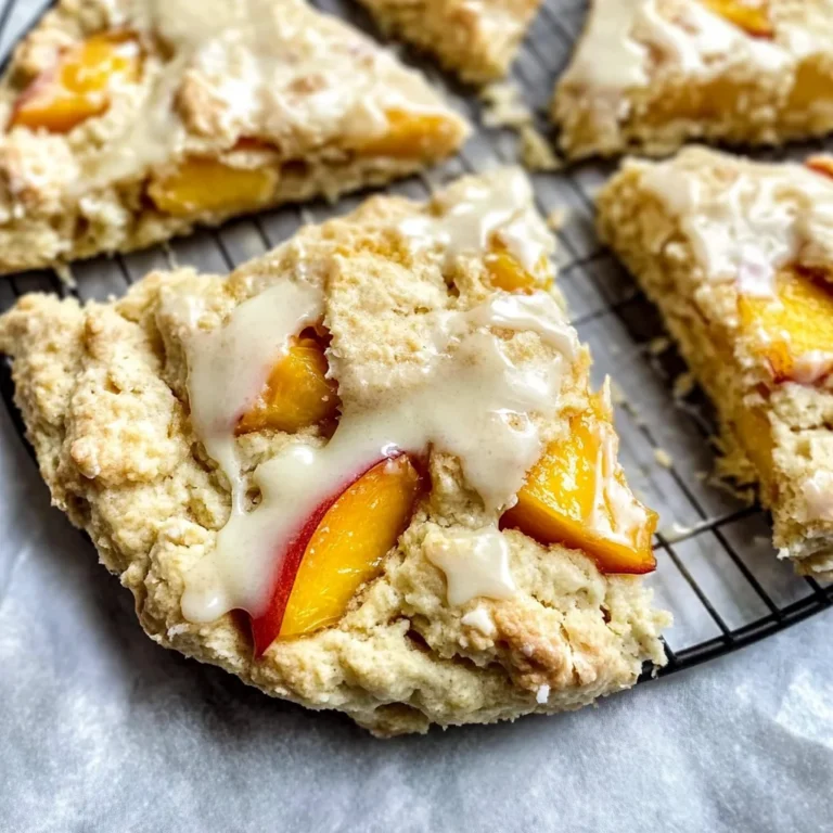 Peach Scones with Honey Vanilla Glaze