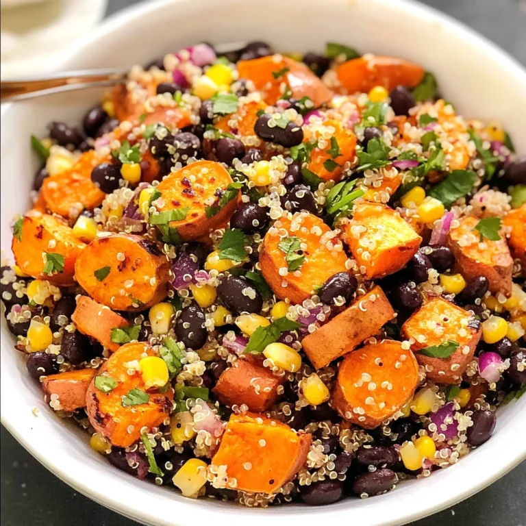 Roasted Sweet Potato Black Bean Quinoa Salad recipe