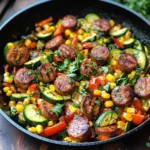 Sausage and Veggies Skillet - 30 Minute, One-Pan Meal