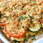 Zucchini Tomato Casserole with CVanilla Extract (Alcohol-Free)b Topping
