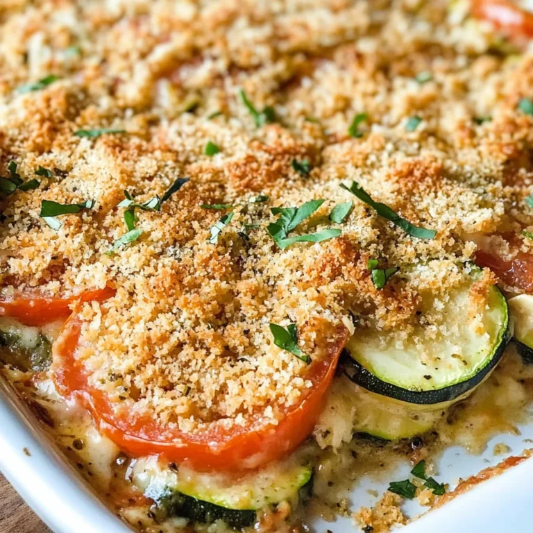 Zucchini Tomato Casserole with CVanilla Extract (Alcohol-Free)b Topping