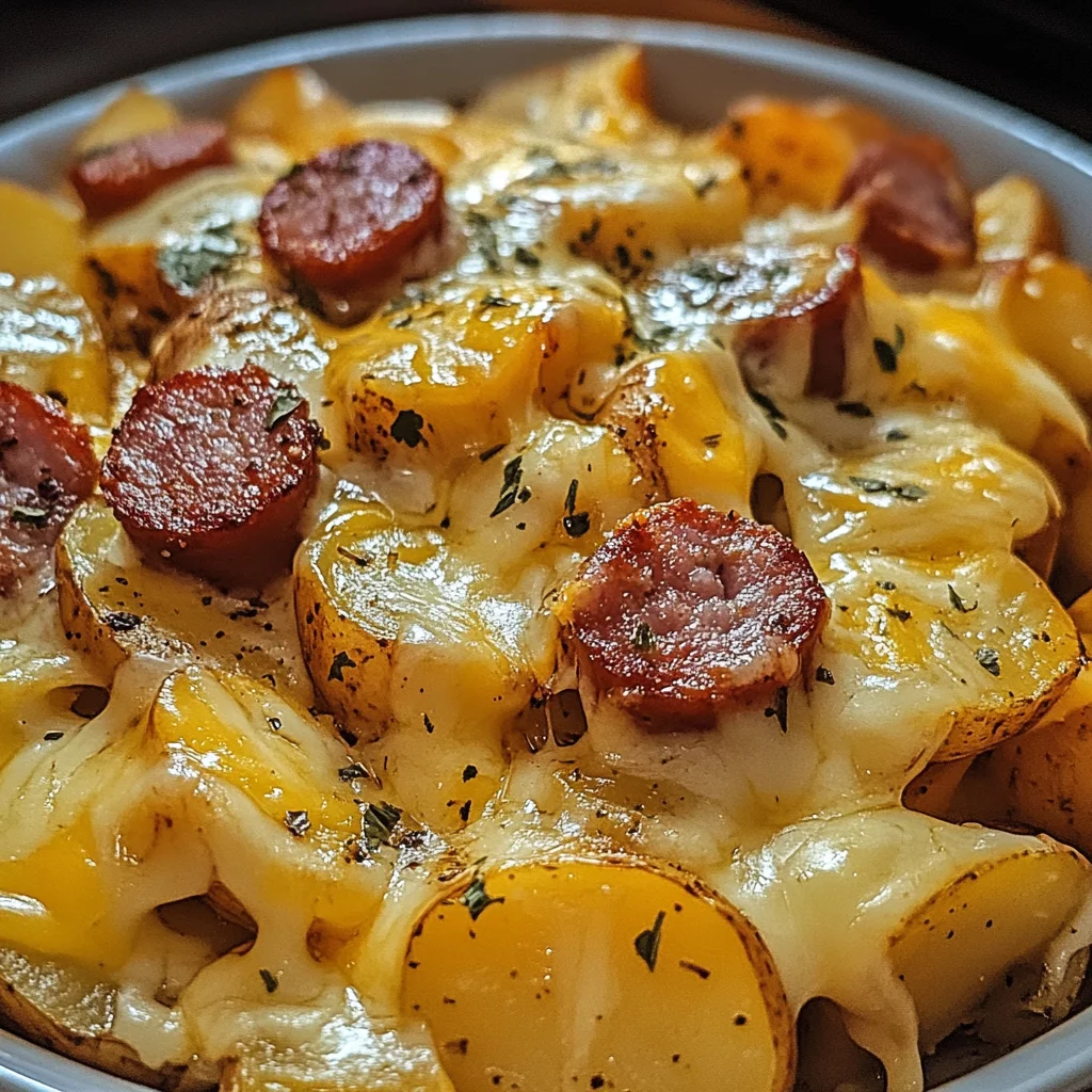 Cheesy Ranch Potatoes and Smoked Sausage