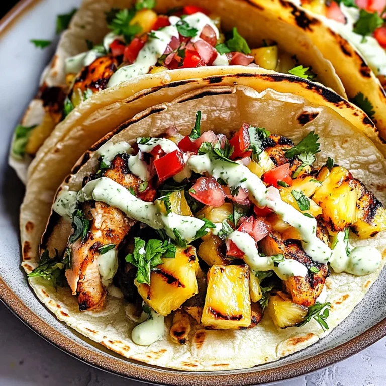 Chili Lime Chicken Tacos with Grilled Pineapple Salsa