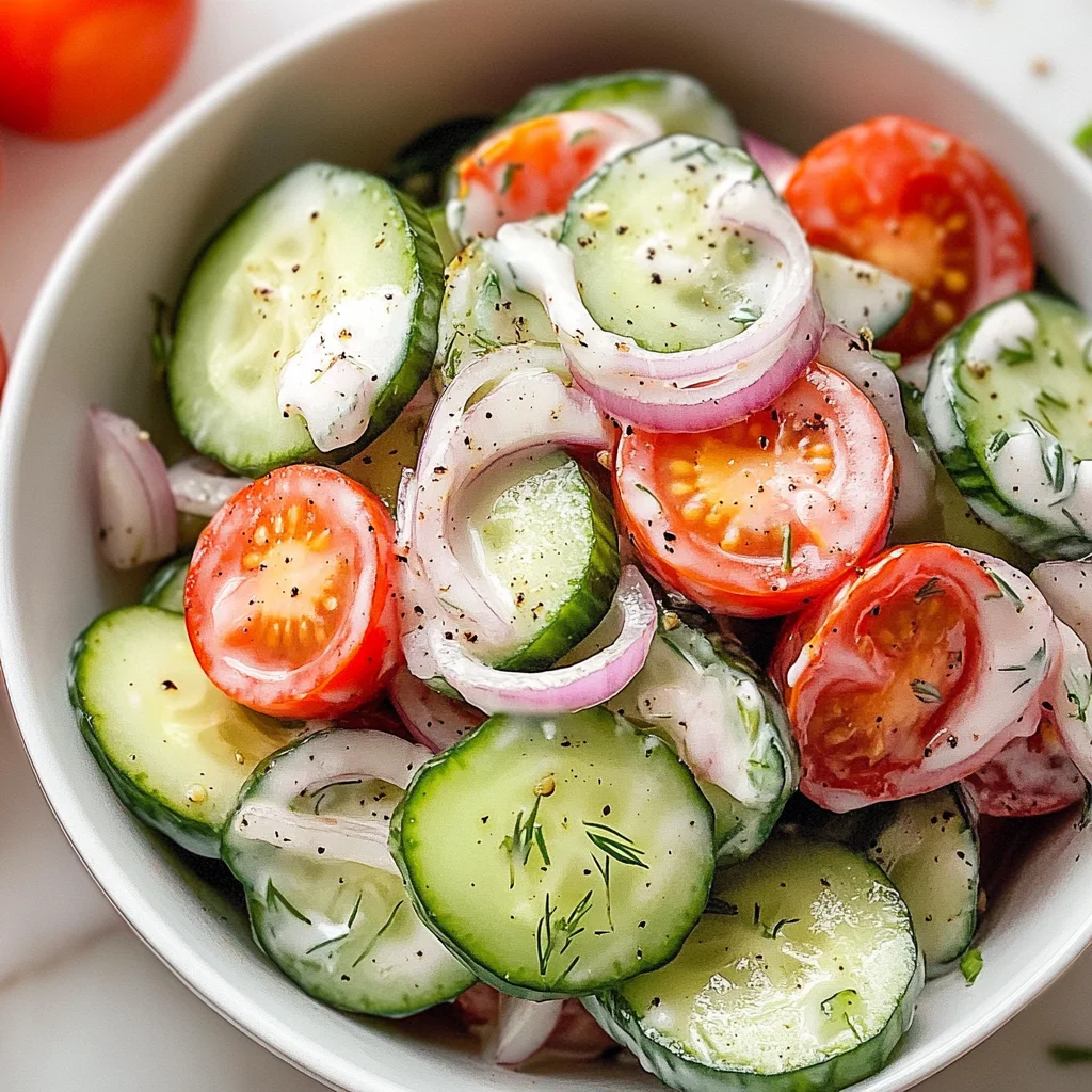Creamy Cucumber Tomato Salad