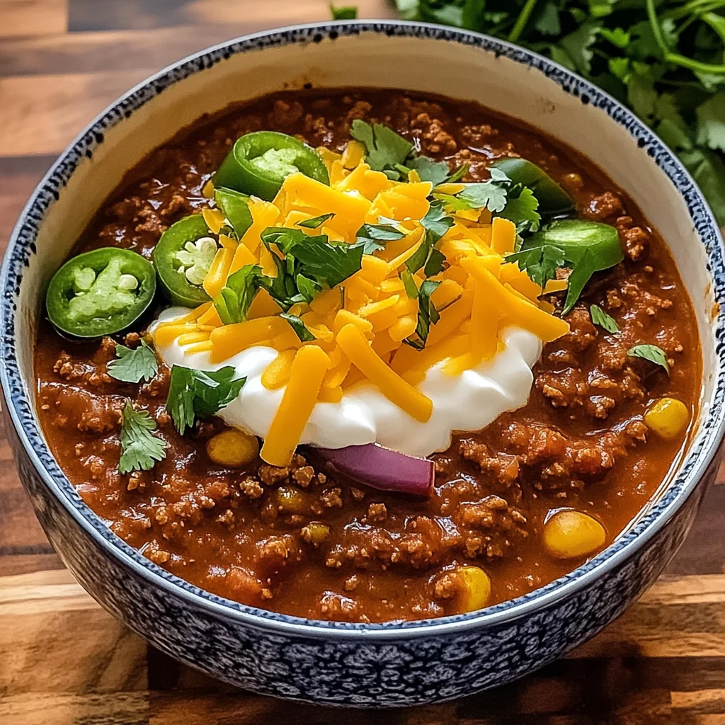 Crockpot Spicy Queso Beef Chili