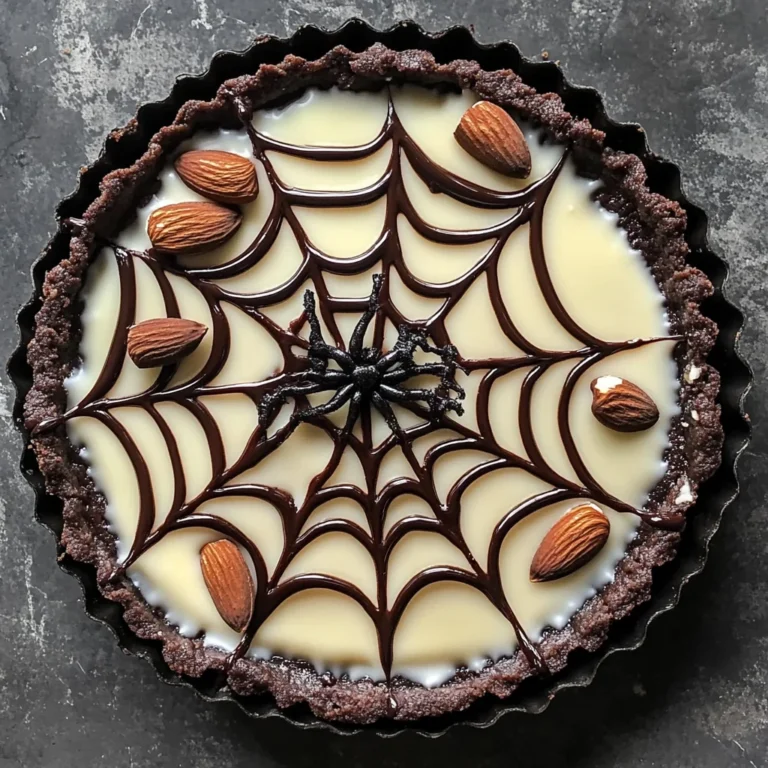 Halloween Chocolate Spiderweb Tart