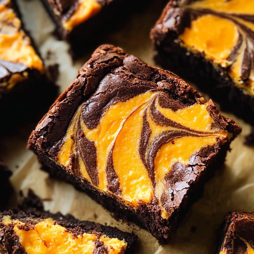 Halloween Cream Cheese Swirl Brownies