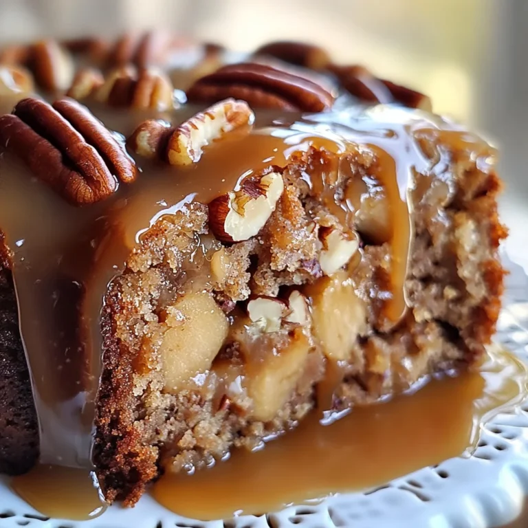 Apple Pecan Cake With Caramel Glaze
