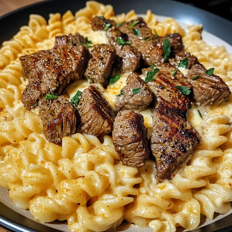 Cajun Steak Tips with Cheesy Parmesan Twisted Pasta