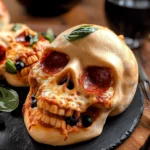 Cheesy Halloween Pizza Skulls