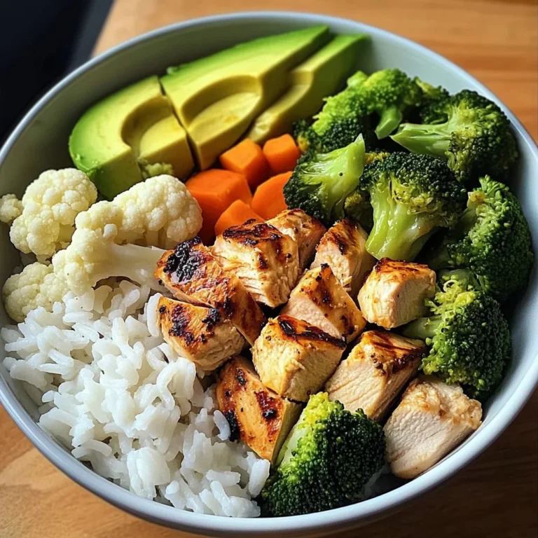 Chicken, Rice & Veggie Bowl with Avocado