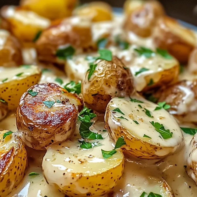 Creamy Garlic Baby Potatoes