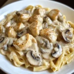 Creamy Garlic Chicken & Mushroom Pasta