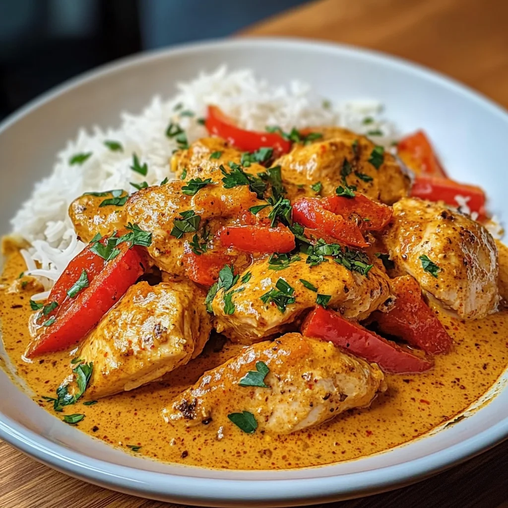 Creamy Paprika Chicken with Rice