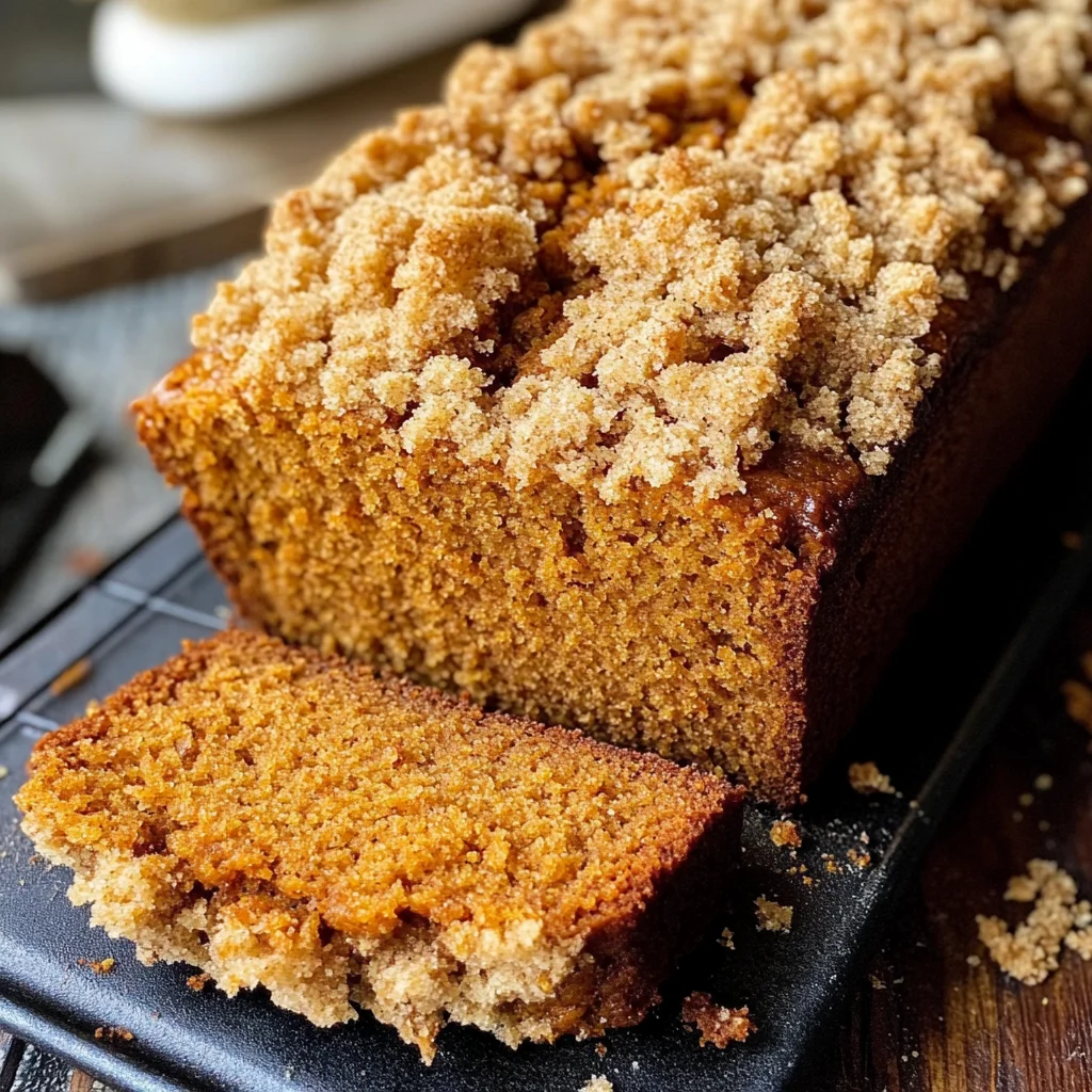 Easy Pumpkin Bread with Crumb Topping