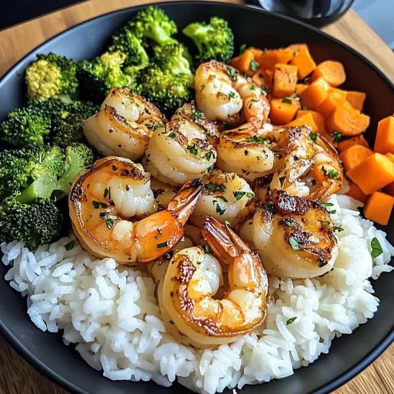 Garlic Butter Shrimp with Steamed Rice & Mixed Vegetables