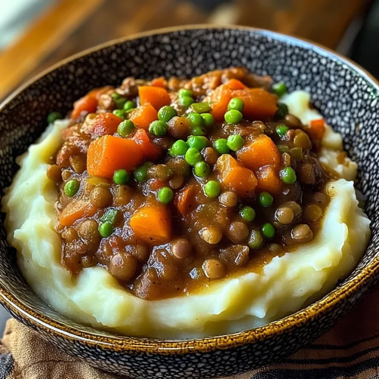 Lentil Stew Over Mashed Potatoes