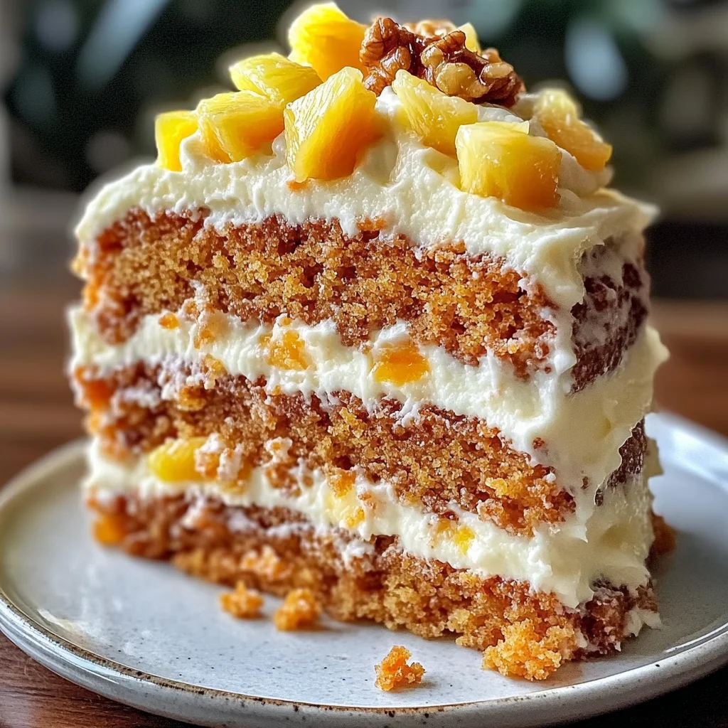 Pineapple Carrot Cream Cake : Moist & Tropical
