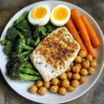 Protein Power Plate with Fish, Roasted Chickpeas & Veggies