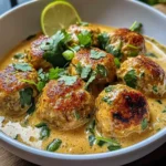 Thai Chicken Meatballs in Creamy Coconut Curry