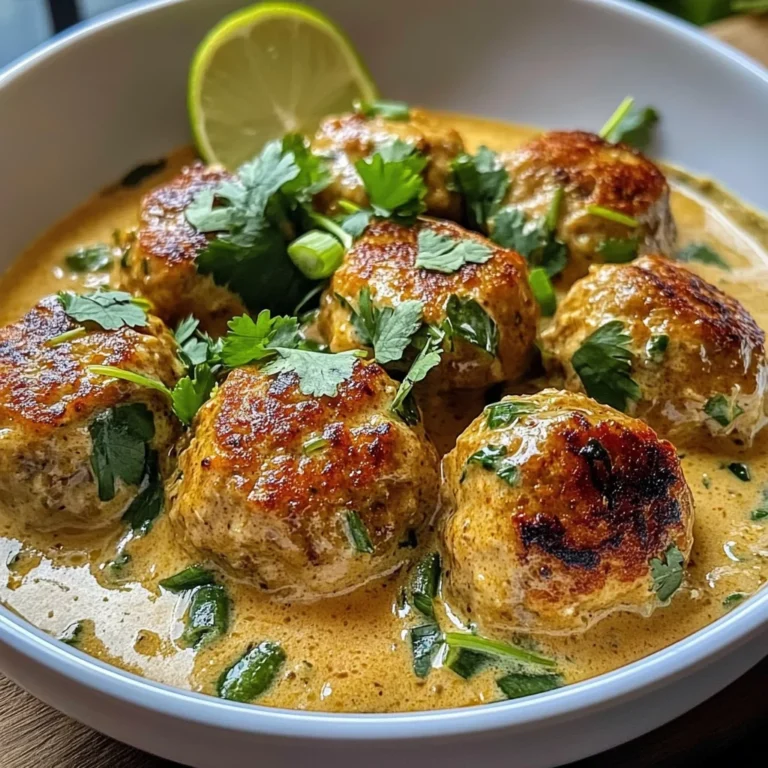 Thai Chicken Meatballs in Creamy Coconut Curry