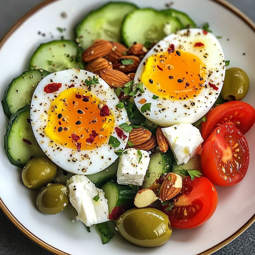 Turkish-Style Protein Plate with Eggs, Feta & Veggies