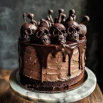 Vegan Chocolate Layer Skull Cake