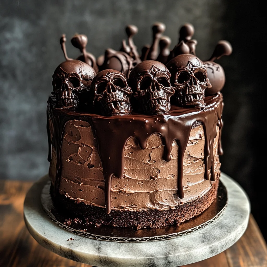 Vegan Chocolate Layer Skull Cake