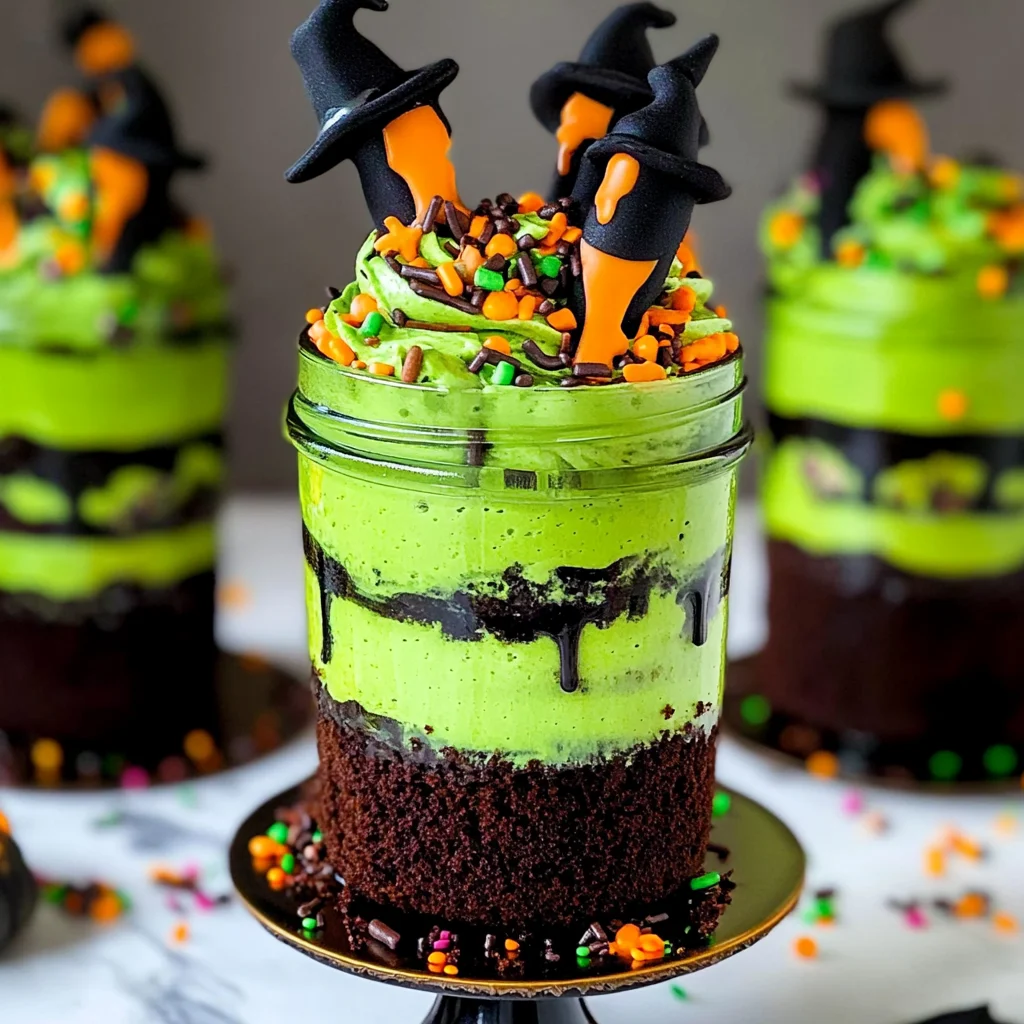 Witches Brew Halloween Cake Jars