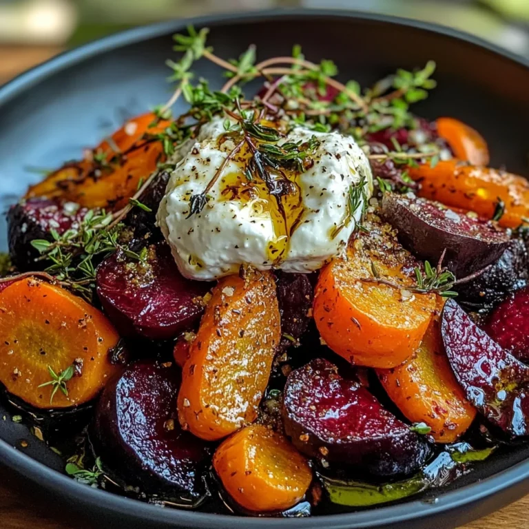 Roasted Beets and Carrots Salad with Burrata