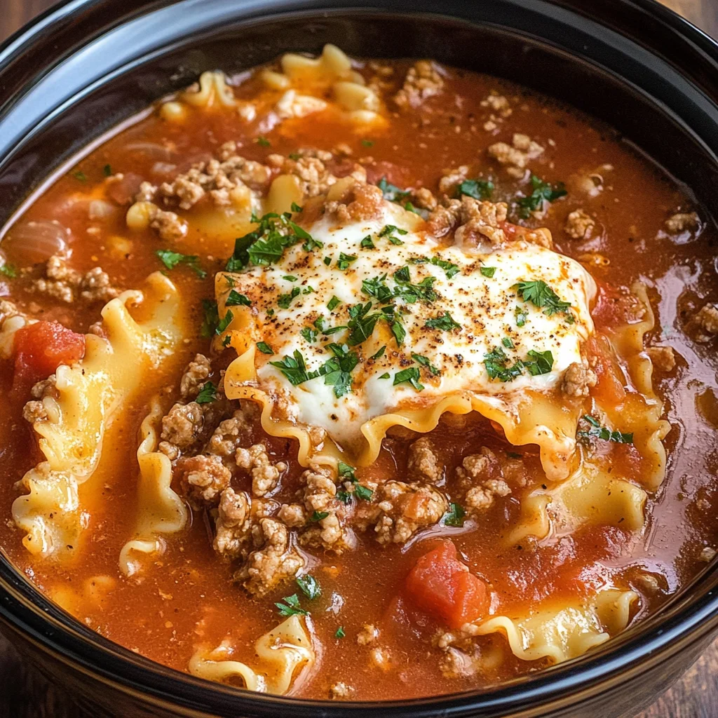 Slow Cooker Lasagna Soup