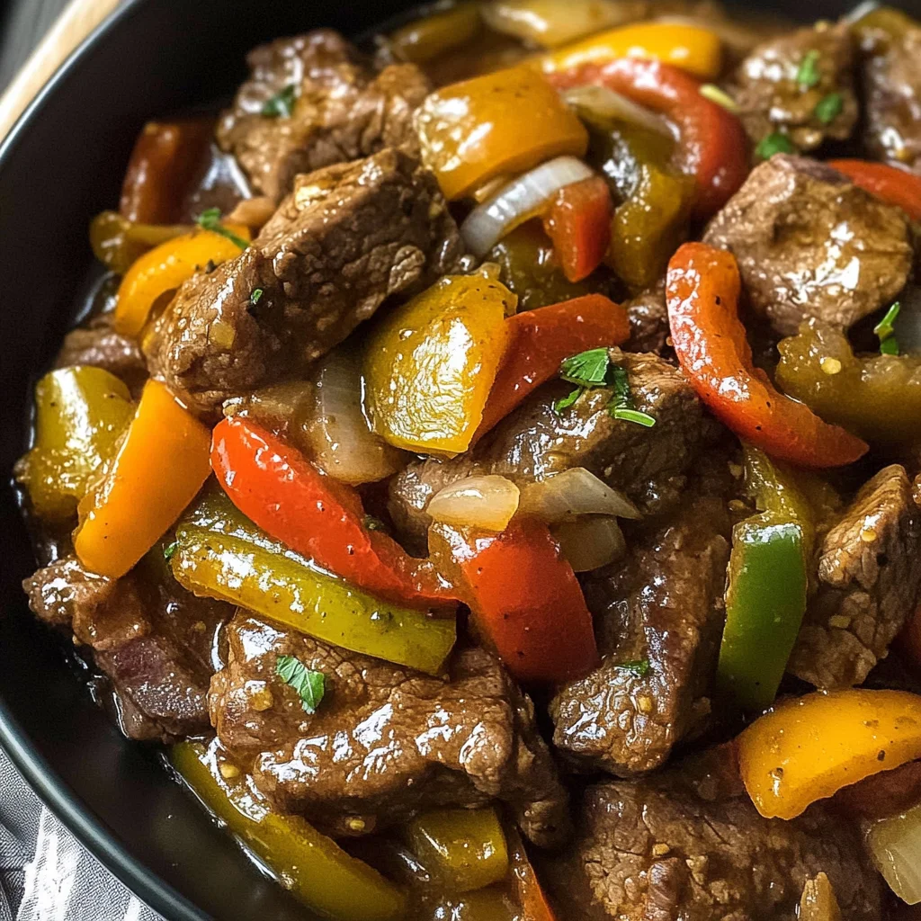 Slow Cooker Pepper Steak Recipe