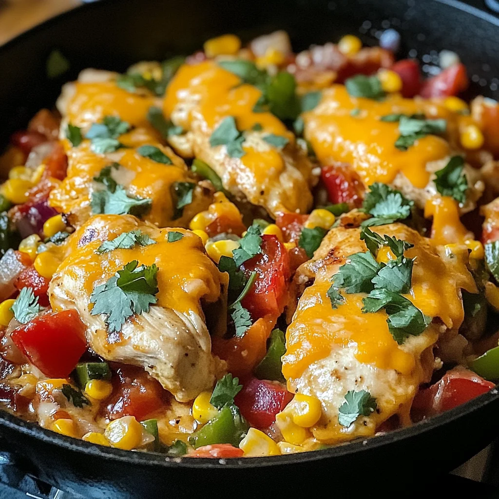 Cheesy Baja Chicken & Bell Pepper Skillet: An Incredible One-Pan Meal