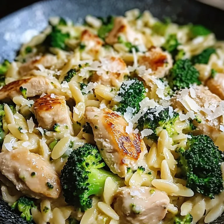 Cheesy Chicken Broccoli Orzo