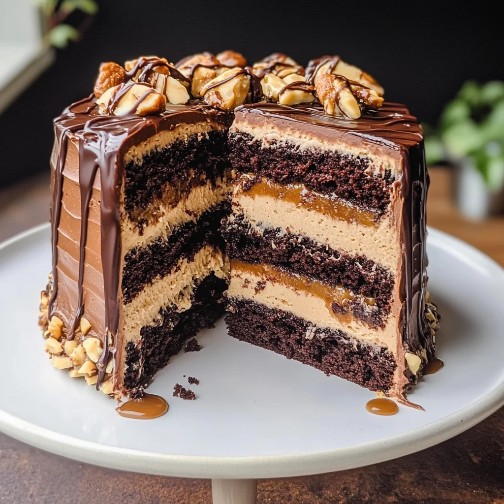 Chocolate Snickers Cake