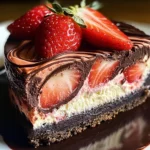 Chocolate Strawberry Swirl Cheesecake