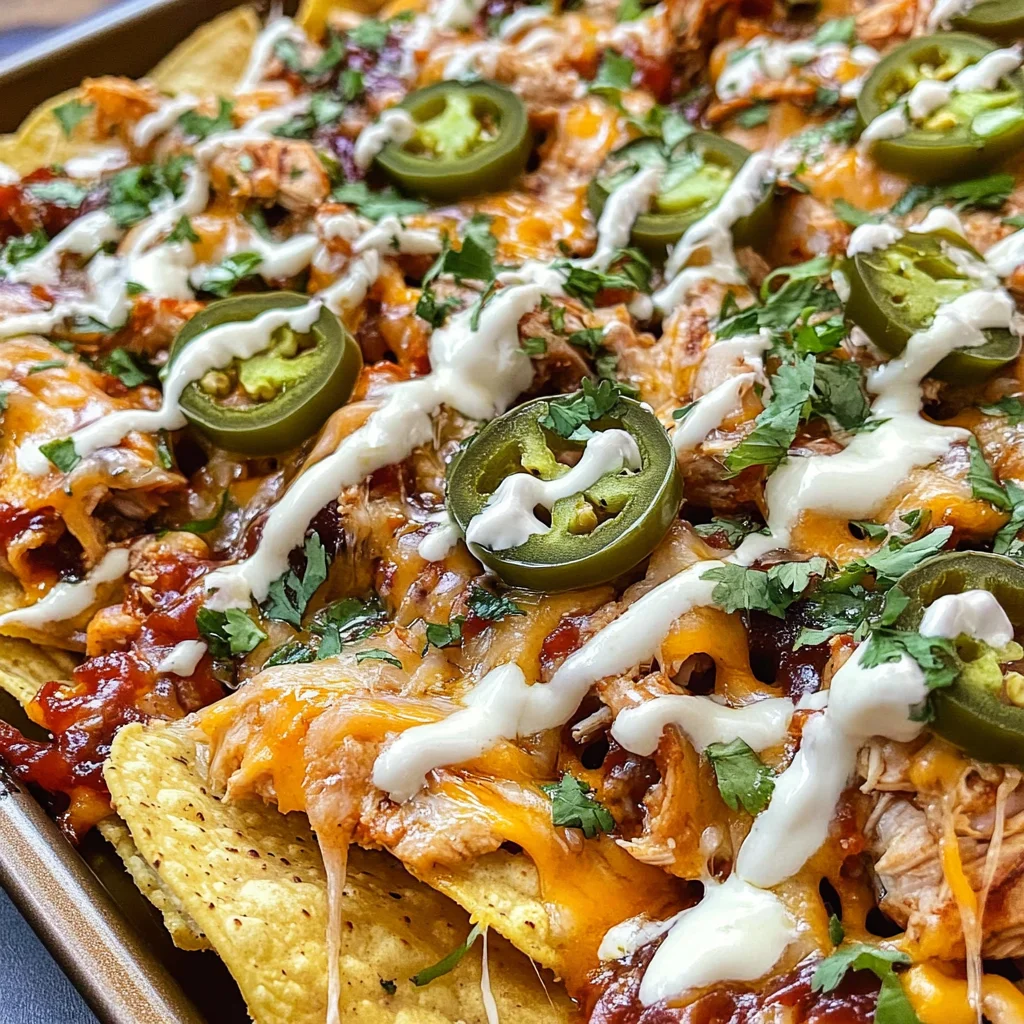 Easy Sheet Pan BBQ Chicken Nachos