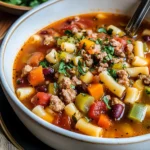 High Protein Minestrone Soup With Italian Sausage