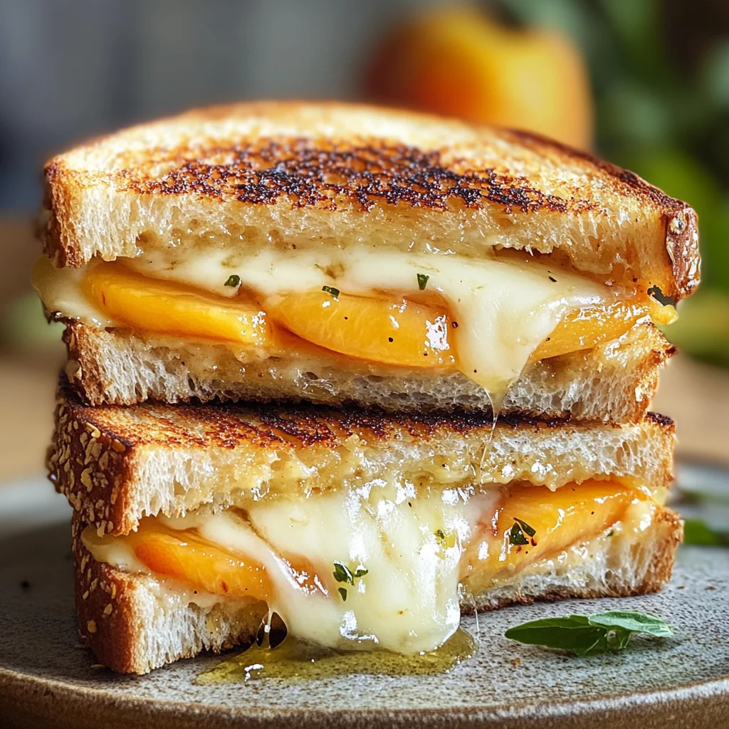 Honey Peach & White Cheddar Grilled Cheese